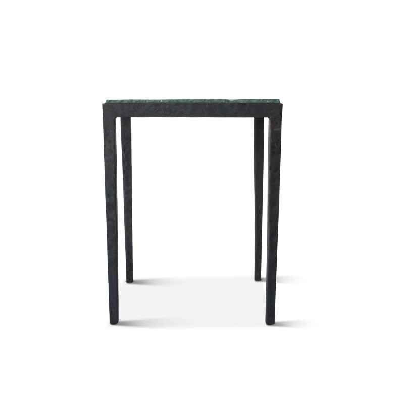 Vintage Iron and Molded Glass Side Table by Saint Gobain