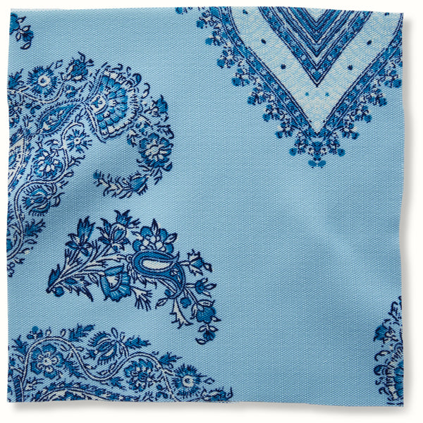 Peter Dunham Textiles Outdoor Samarkand in Indigo on Sky Pillow