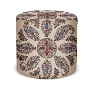 Indoor Pouf in Peter Dunham Textiles Samarkand in Blue/Red