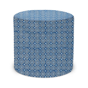 Indoor Pouf in Peter Dunham Textiles Sari in Indigo