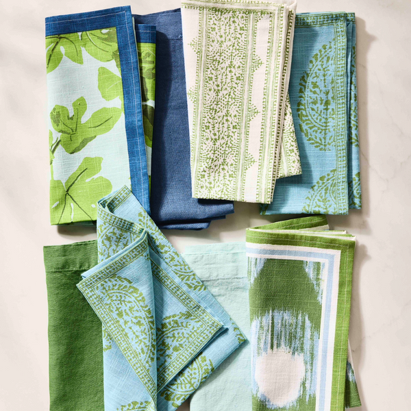Peter Dunham + Hudson Grace Green Fig and Fez, Cocktail Napkins Set of 50