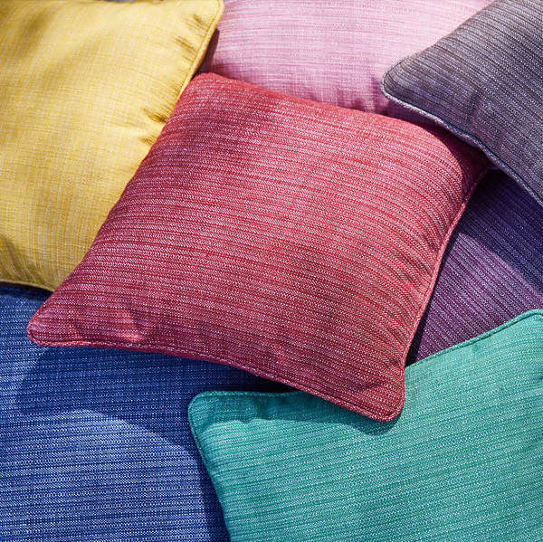 Peter Dunham Textiles Outdoor Canvas Woven in Ruby Pillow