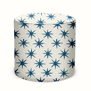 Indoor/Outdoor Pouf in Peter Dunham Textiles Starstruck Indigo