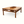 Walnut coffee table with open slatted shelf under tabletop and serving tray