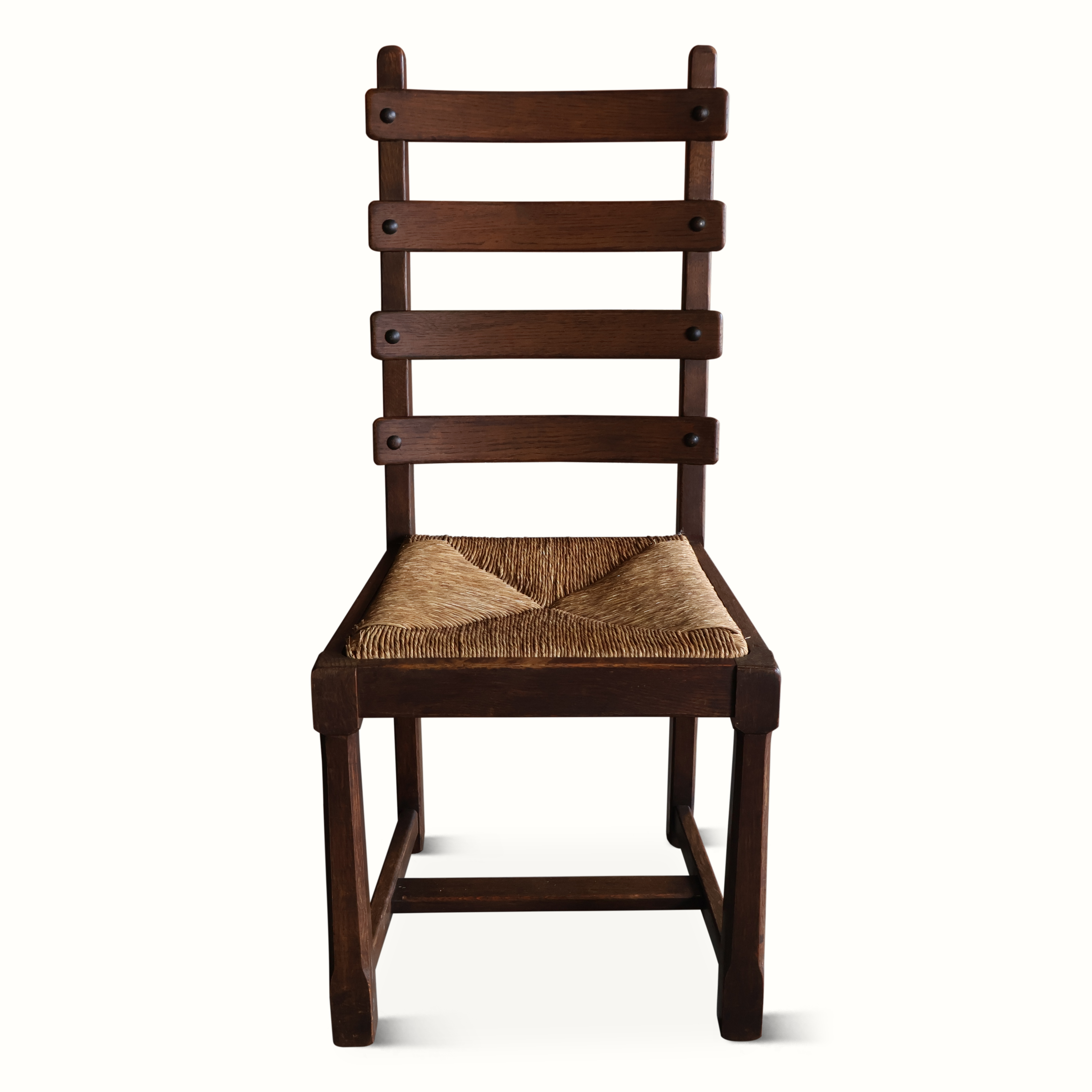 Set of Seven Oak Ladderback Chairs