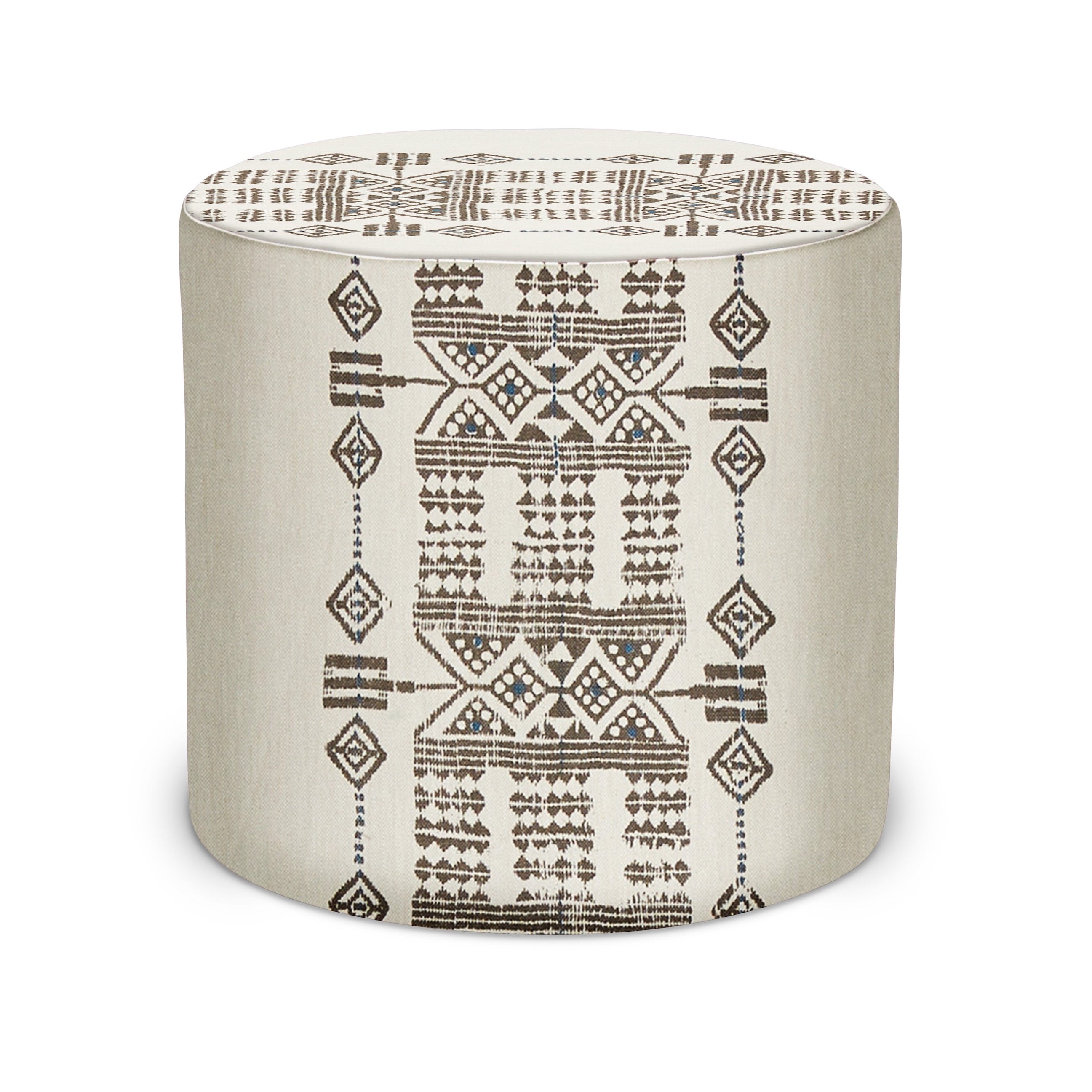 Indoor Pouf in Peter Dunham Textiles Sheba in Indigo
