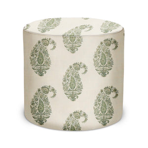 Indoor Pouf in Peter Dunham Textiles Shiraz in Green/Natural