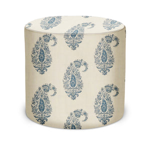 Indoor Pouf in Peter Dunham Textiles Shiraz in Blue/Blue