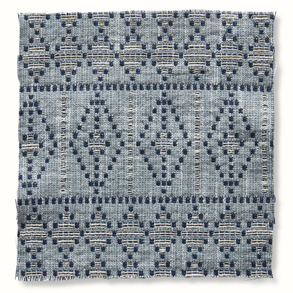 Peter Dunham Textiles Outdoor Souk in Indigo/White on Ocean Pillow