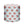 Starburst patterned indoor pouf, blue fabric with red starburst print, round cylinder