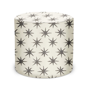 Indoor Pouf in Peter Dunham Textiles Starstruck in Charcoal