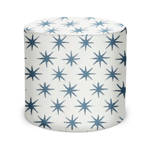 Indoor Pouf in Peter Dunham Textiles Starstruck in Indigo