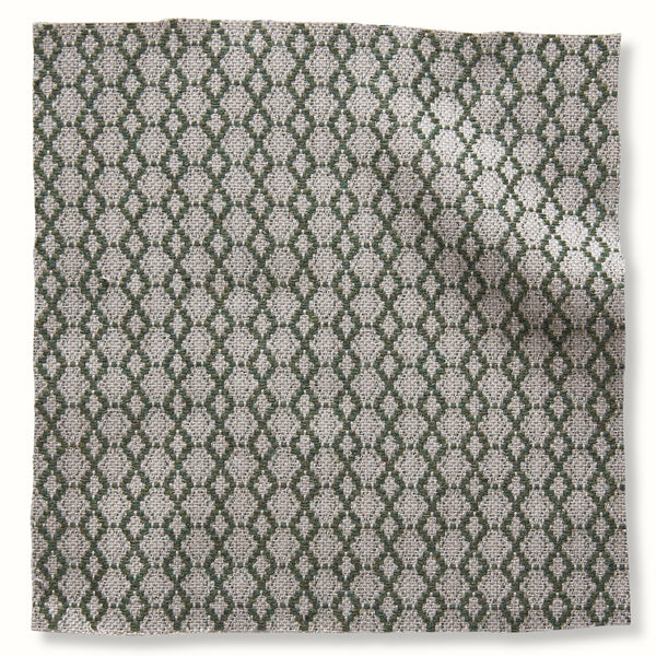 Peter Dunham Textiles Outdoor Susa in Green on Natural Pillow