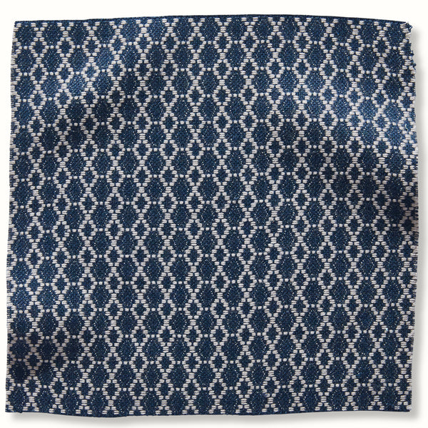 Peter Dunham Textiles Outdoor Susa in White on Indigo Pillow