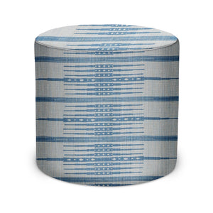 Indoor Pouf in Peter Dunham Textiles Tangiers in Mist/Blue