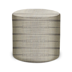 Indoor Pouf in Peter Dunham Textiles Tangiers in Ash/Gray