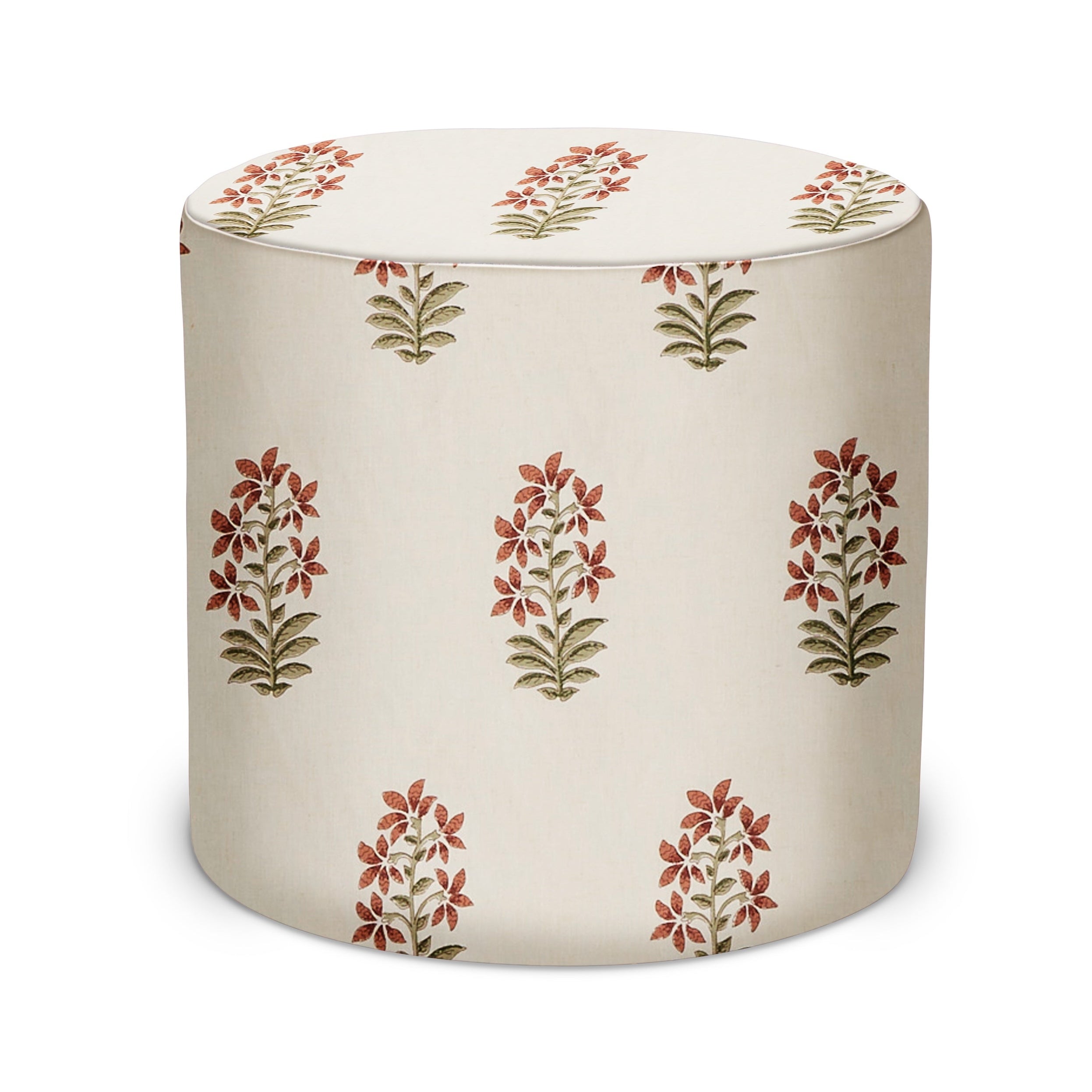 Indoor Pouf in Peter Dunham Textiles Udaipur in Red