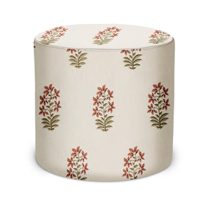 Indoor Pouf in Peter Dunham Textiles Udaipur in Red