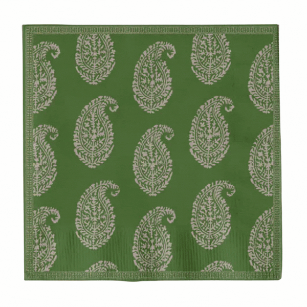Peter Dunham + Hudson Grace Kashmir and Fig Leaf Cocktail Napkins, Set of 50