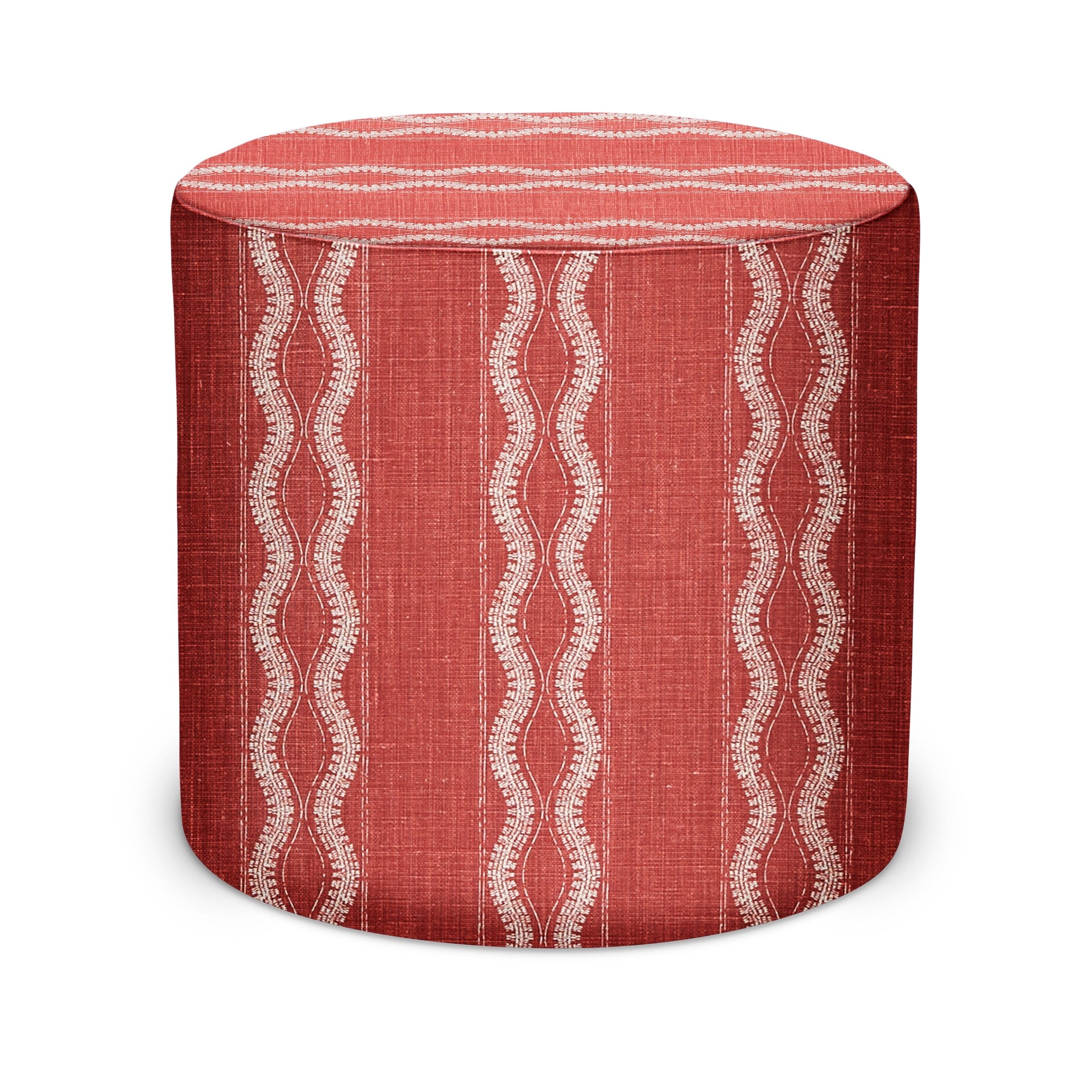 Indoor Pouf in Peter Dunham Textiles Zanzibar in Red