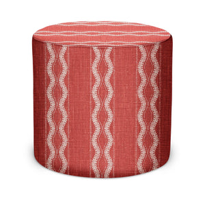 Indoor Pouf in Peter Dunham Textiles Zanzibar in Red