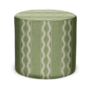 Indoor Pouf in Peter Dunham Textiles Zanzibar in Green