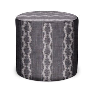 Indoor Pouf in Peter Dunham Textiles Zanzibar in Charcoal