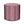 Cylindrical upholstered pouf in mauve with white wavy pattern and flat top