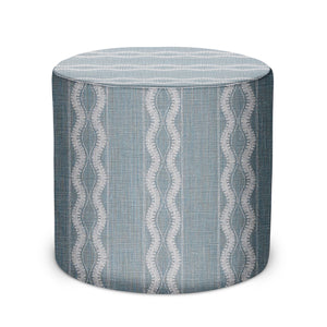 Indoor Pouf in Peter Dunham Textiles Zanzibar in Ocean