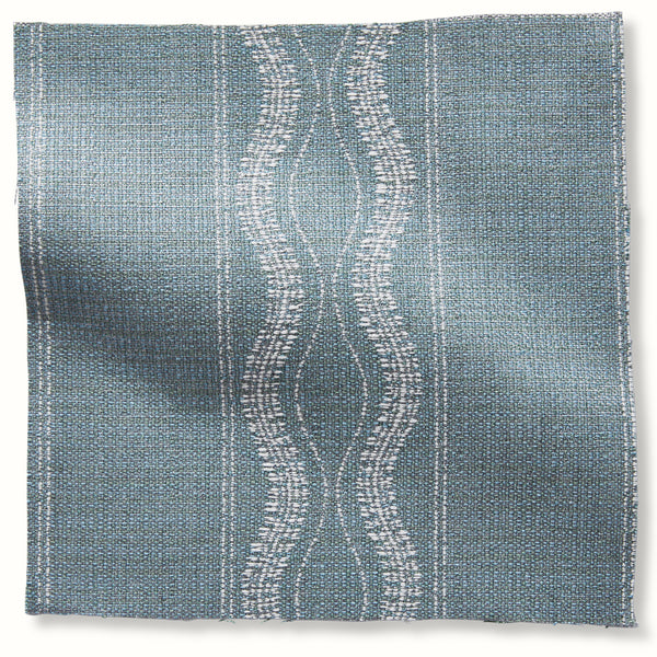 Peter Dunham Textiles outdoor lagoon pillow with textured white central motif