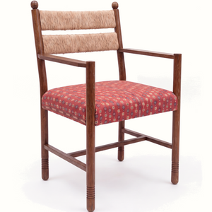 Isabella Rush Back/Upholstered Seat Armchair