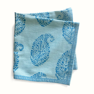 Peter Dunham + Hudson Grace Blue Kashmir Paisley Printed Napkin