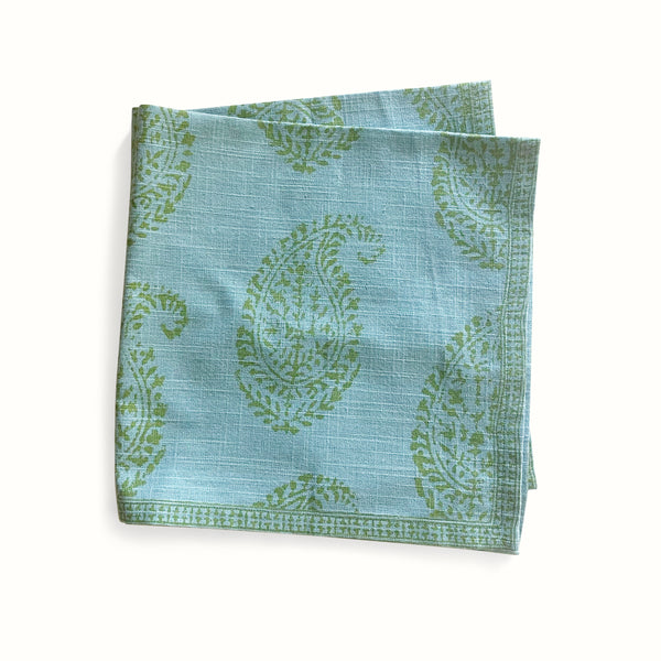 Peter Dunham + Hudson Grace Green Kashmir Paisley Printed Napkin