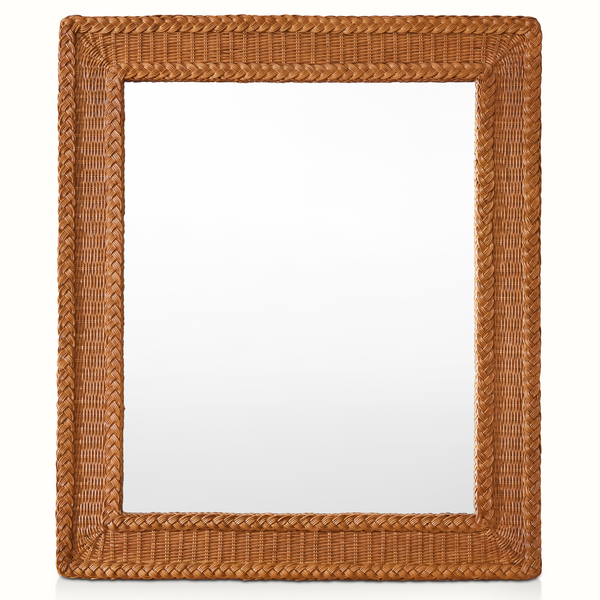 Rectangular Wicker Mirror