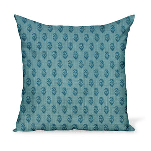 Peter Dunham Textiles Rajmata Tonal in Blue/Blue Pillow