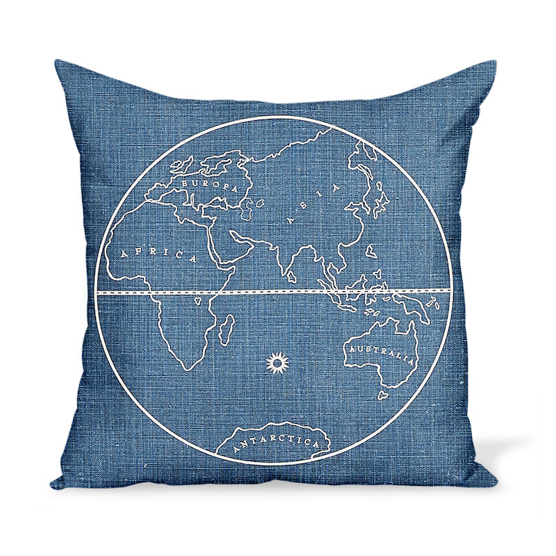 Peter Dunham Textiles Globe in Indigo Pillow