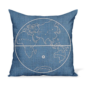 Peter Dunham Textiles Globe in Indigo Pillow