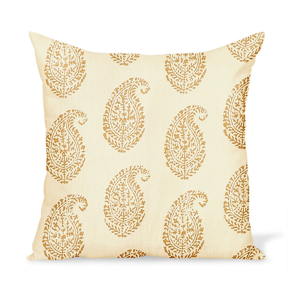Peter Dunham Textiles Kashmir Paisley in Gold/Natural Pillow