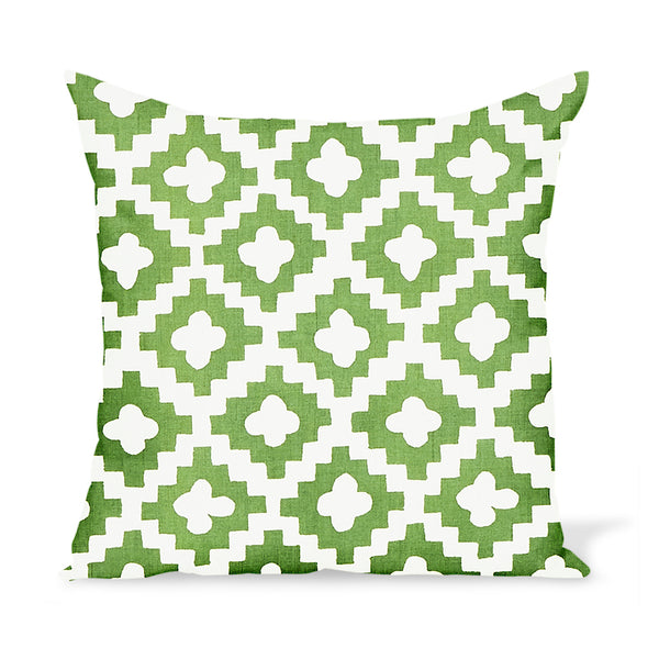 Outdoor pillow by Peter Dunham Textiles, a graphic, tribal motif with artisan flair.