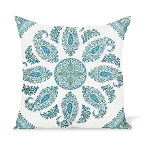 Peter Dunham Textiles Outdoor Samarkand in Blue/Green Pillow