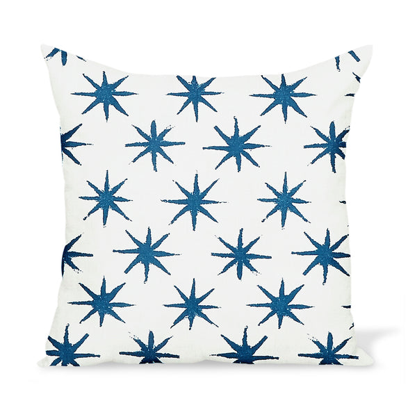 Outdoor pillow by Peter Dunham Textiles featuring a painterly star motif with artisan flair.