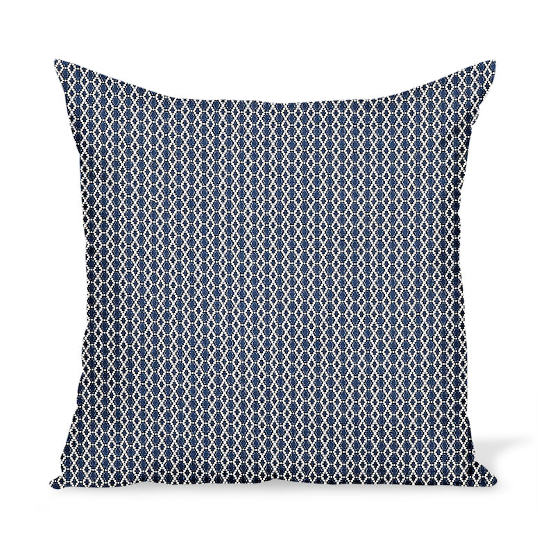 Peter Dunham Textiles Outdoor Susa in White on Indigo Pillow