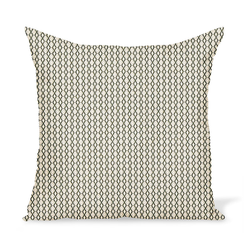 Peter Dunham Textiles Outdoor Susa in Green on Natural Pillow