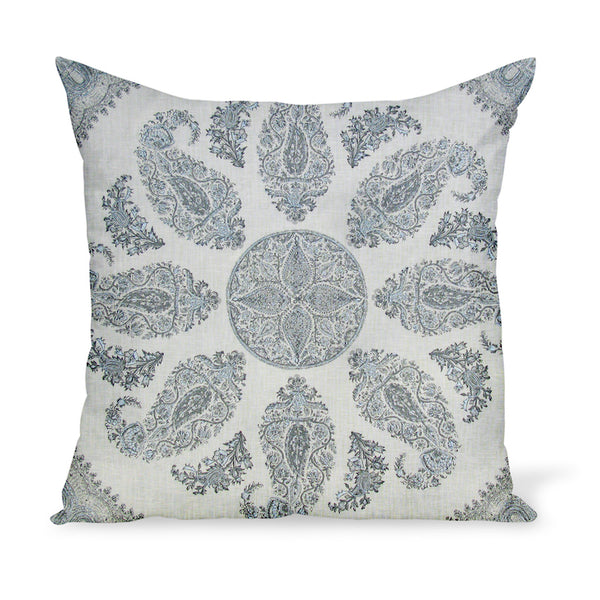 Best-sellilng fabric from Hollywood at Home founder Peter Dunham's eponymous textile collection. big, bold Indian Paisleys create a casual, sophisticated design. Decorative pillows or cushions available in indoor and outdoor qualities in a variety of sizes.