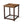 Three-quarter view of dark walnut wicker side table with woven top and open shelf.