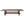 Vintage walnut bench with thick plank seat and X-style trestle legs, front view
