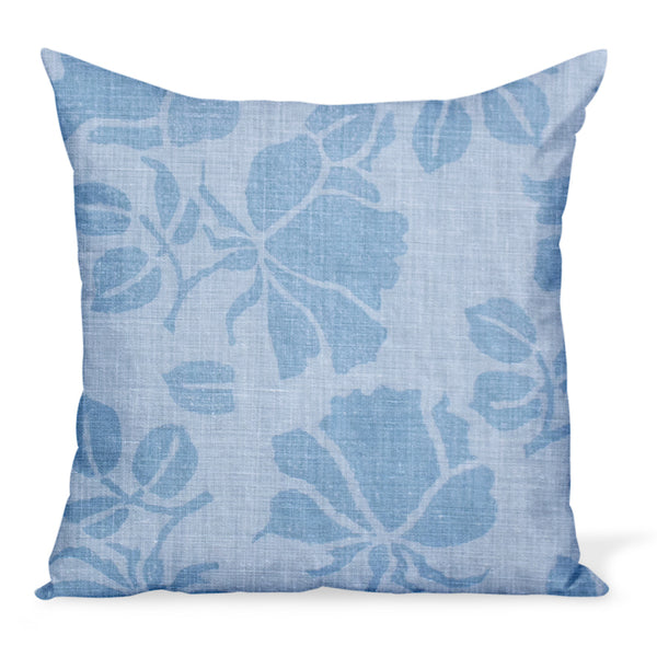 A charming, modern rose print on linen  by Peter Dunham Textiles makes this decorative pillow or cushion, available in a variety of sizes.