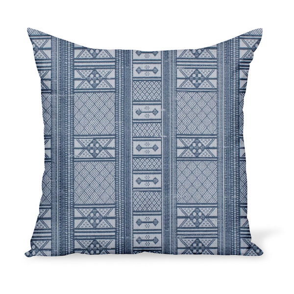 Peter Dunham Textiles Sunbrella blue Masai tribal stripe for indoor/outdoor use, pillow or cushion in various sizes